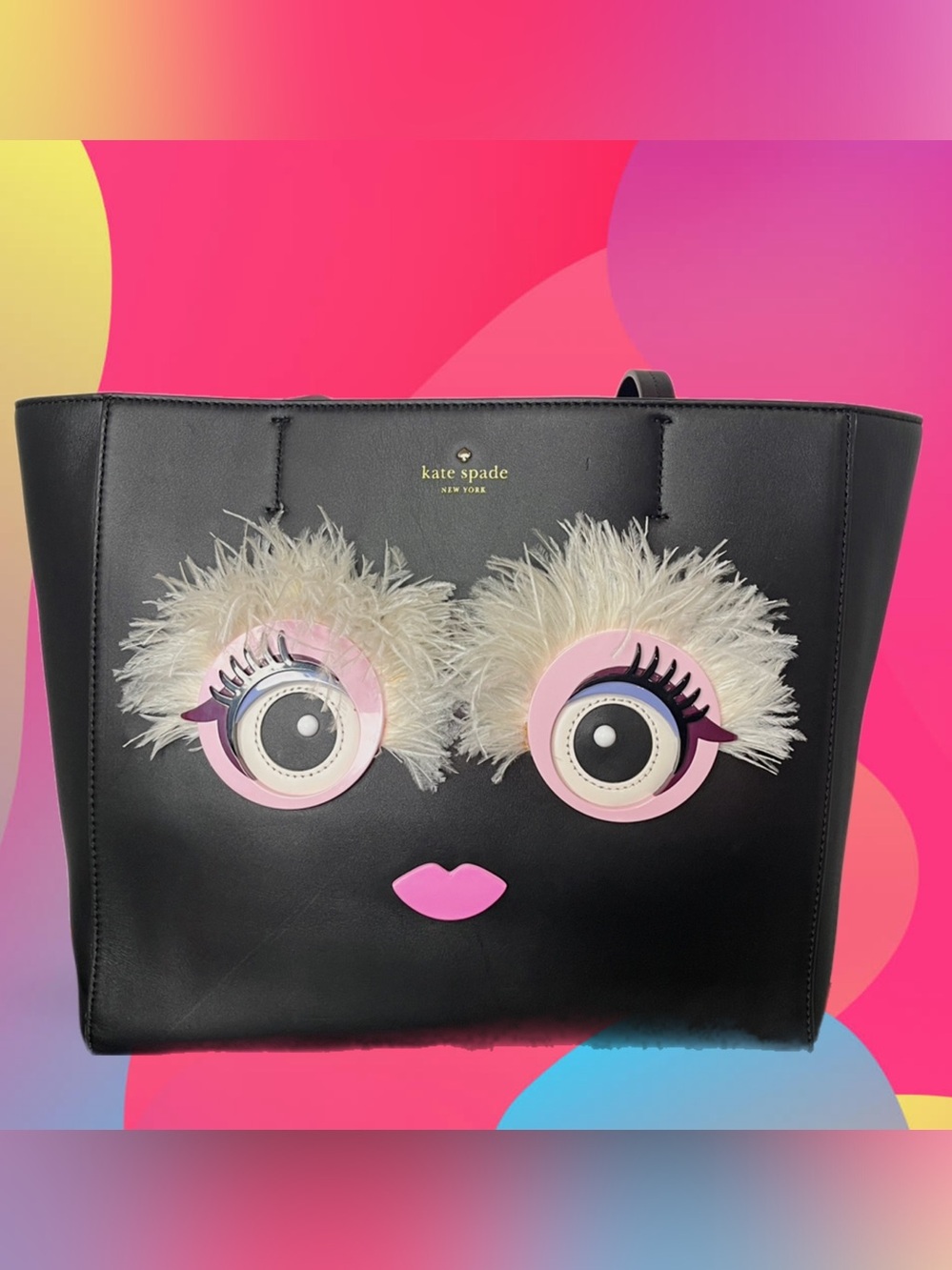 Kate Spade New York Imagination Monster Eyes Leather Large Tote